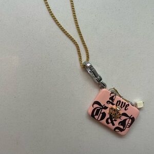 Juicy Couture Laptop Charm with Pink and Gold Love Necklace
